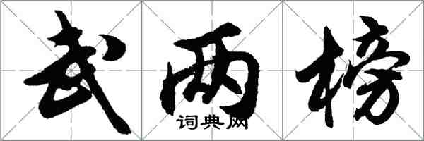 胡問遂武兩榜行書怎么寫