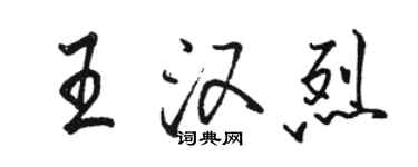 駱恆光王漢烈行書個性簽名怎么寫