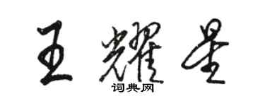 駱恆光王耀星行書個性簽名怎么寫