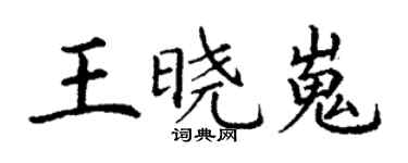 丁謙王曉嵬楷書個性簽名怎么寫