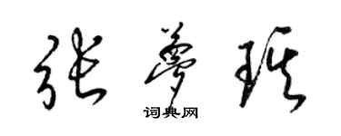 梁錦英張夢琪草書個性簽名怎么寫