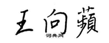 王正良王向苹行書個性簽名怎么寫