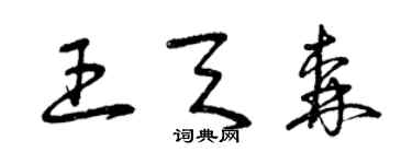 曾慶福王天森草書個性簽名怎么寫