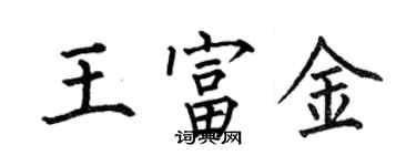 何伯昌王富金楷書個性簽名怎么寫
