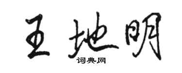 駱恆光王地明行書個性簽名怎么寫