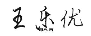 駱恆光王樂優行書個性簽名怎么寫