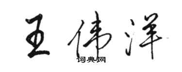 駱恆光王偉洋行書個性簽名怎么寫