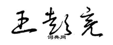 曾慶福王彭亮草書個性簽名怎么寫