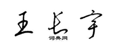 梁錦英王長宇草書個性簽名怎么寫