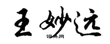 胡問遂王妙遠行書個性簽名怎么寫