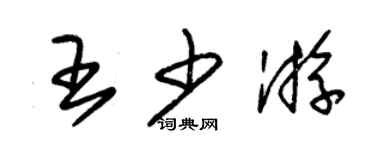 朱錫榮王少游草書個性簽名怎么寫