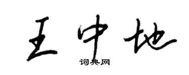 王正良王中地行書個性簽名怎么寫