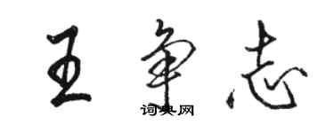 駱恆光王爭志行書個性簽名怎么寫