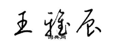 梁錦英王雅辰草書個性簽名怎么寫