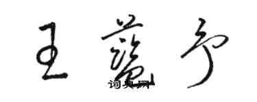 駱恆光王藍予草書個性簽名怎么寫