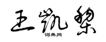 曾慶福王凱黎草書個性簽名怎么寫