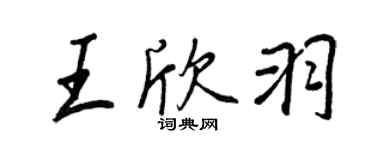 王正良王欣羽行書個性簽名怎么寫