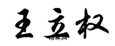 胡問遂王立權行書個性簽名怎么寫