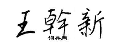 王正良王乾新行書個性簽名怎么寫