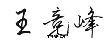 駱恆光王競峰行書個性簽名怎么寫