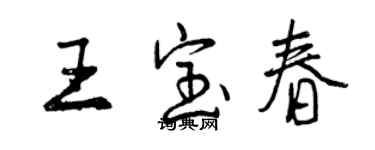 曾慶福王寶春行書個性簽名怎么寫