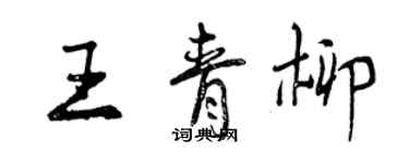 曾慶福王青柳行書個性簽名怎么寫