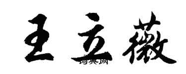 胡問遂王立薇行書個性簽名怎么寫