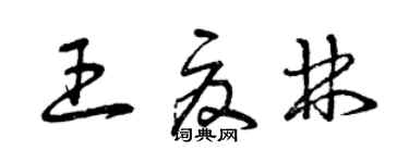 曾慶福王夏林草書個性簽名怎么寫