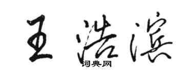 駱恆光王浩濱行書個性簽名怎么寫