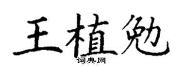 丁謙王植勉楷書個性簽名怎么寫