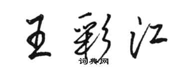 駱恆光王彩江行書個性簽名怎么寫