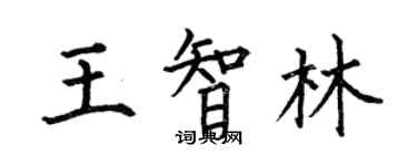 何伯昌王智林楷書個性簽名怎么寫