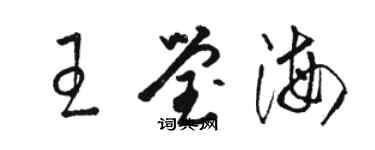 駱恆光王瑩海草書個性簽名怎么寫