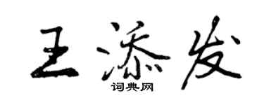 曾慶福王添發行書個性簽名怎么寫