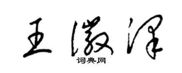 梁錦英王徽澤草書個性簽名怎么寫