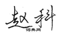 駱恆光趙科行書個性簽名怎么寫