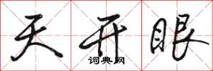 駱恆光天開眼行書怎么寫