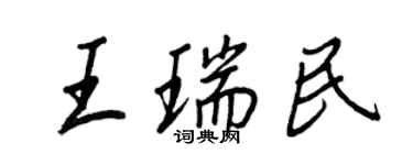 王正良王瑞民行書個性簽名怎么寫