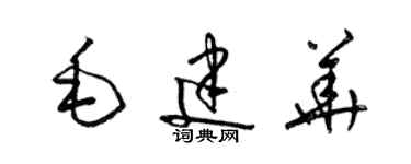 梁錦英毛建華草書個性簽名怎么寫