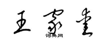 梁錦英王家愛草書個性簽名怎么寫