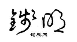 曾慶福錢明草書個性簽名怎么寫