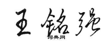 駱恆光王銘強行書個性簽名怎么寫
