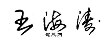 朱錫榮王海濤草書個性簽名怎么寫
