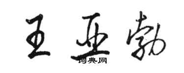 駱恆光王亞勃行書個性簽名怎么寫