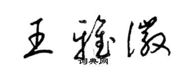 梁錦英王雅徽草書個性簽名怎么寫