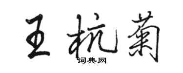 駱恆光王杭菊行書個性簽名怎么寫