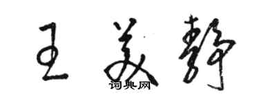 駱恆光王美靜草書個性簽名怎么寫