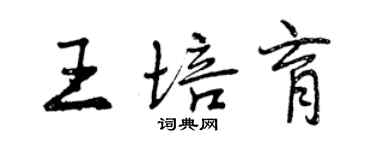 曾慶福王培育行書個性簽名怎么寫