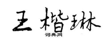 曾慶福王楷琳行書個性簽名怎么寫