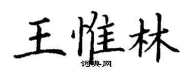 丁謙王惟林楷書個性簽名怎么寫